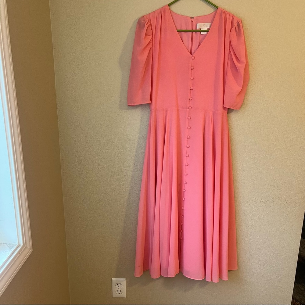 Rachel Parcell Coral Midi Dress with Buttons